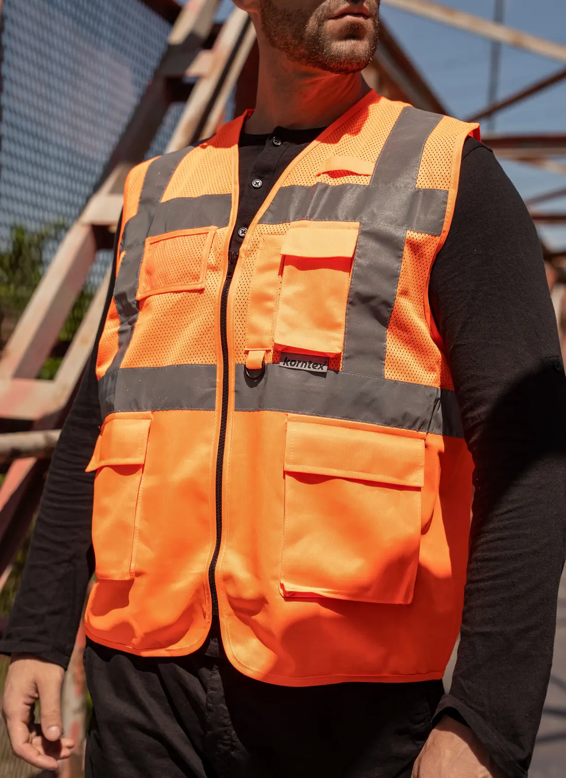 korntex-kxexq-multifunctional-hi-vis-mesh-vest-athens-signalorange-model-2 Korntex Multifunctional Hi-Vis Mesh-Vest Athens