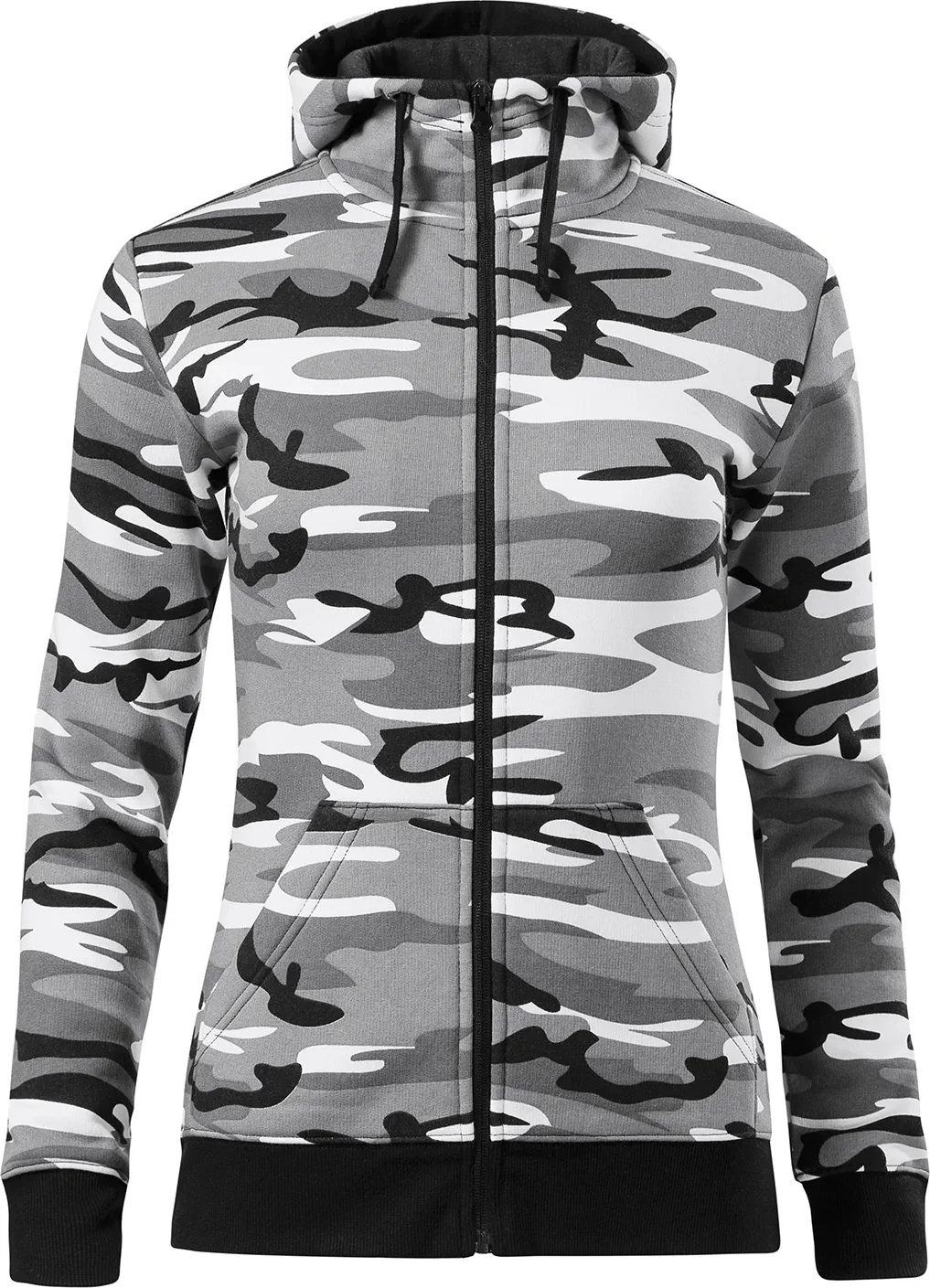 malfini-C20-camo-zipper-sweatshirt-damen-camouflage-grau-front-2 MALFINI Sweatshirt Damen Camo Zipper C20