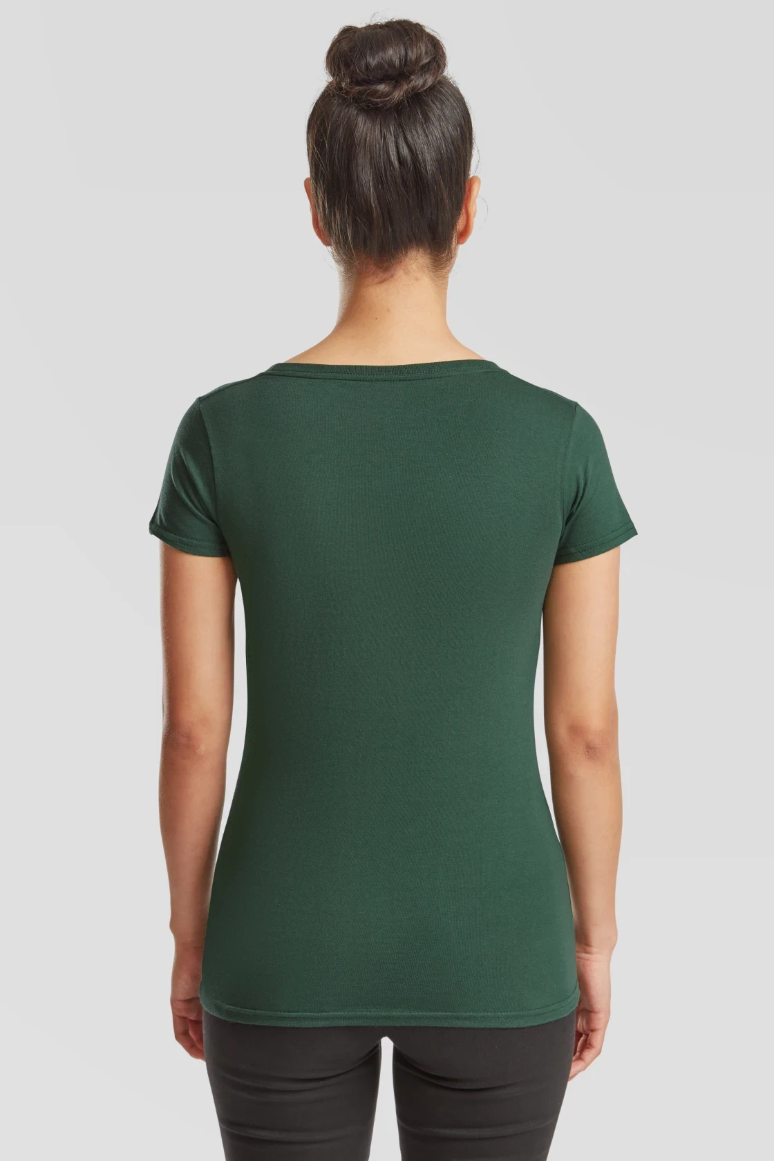 fruit-of-the-loom-61-424-0-ladies-iconic-195-t-shirt-bottlegreen-model-2 F.O.L. Ringspun Premium T Lady-fit