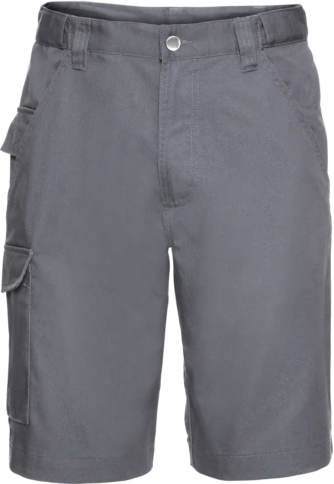 russell-r002m-poly-cotton-twill-shorts-convoygrey-front-3 Russell Workwear Polycotton Twill Shorts