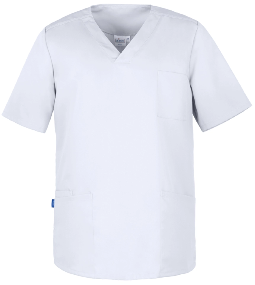 leiber-12-2137-schlupfkasack-kurzarm-weiss-front-3 Leiber Unisex-Schlupfkasack kurzarm 12/2137