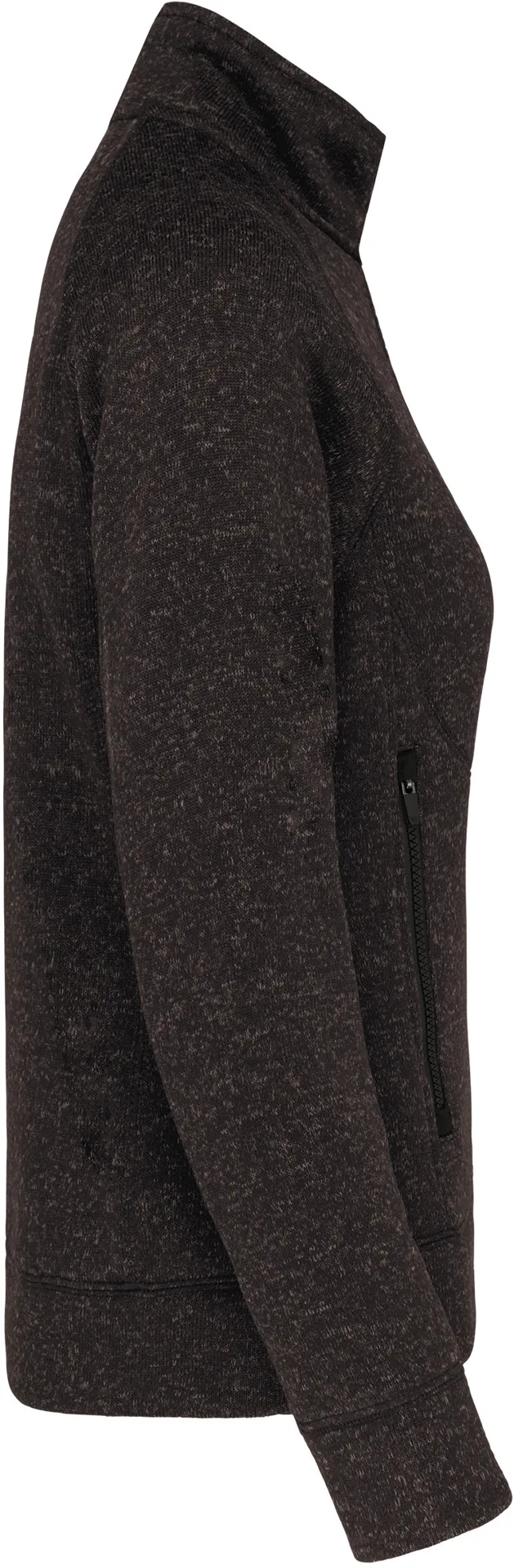 kariban-K9107-damen-melange-strickfleece-jacke-darkgreymelange-right-5 Kariban Damen Melange Strickfleece Jacke