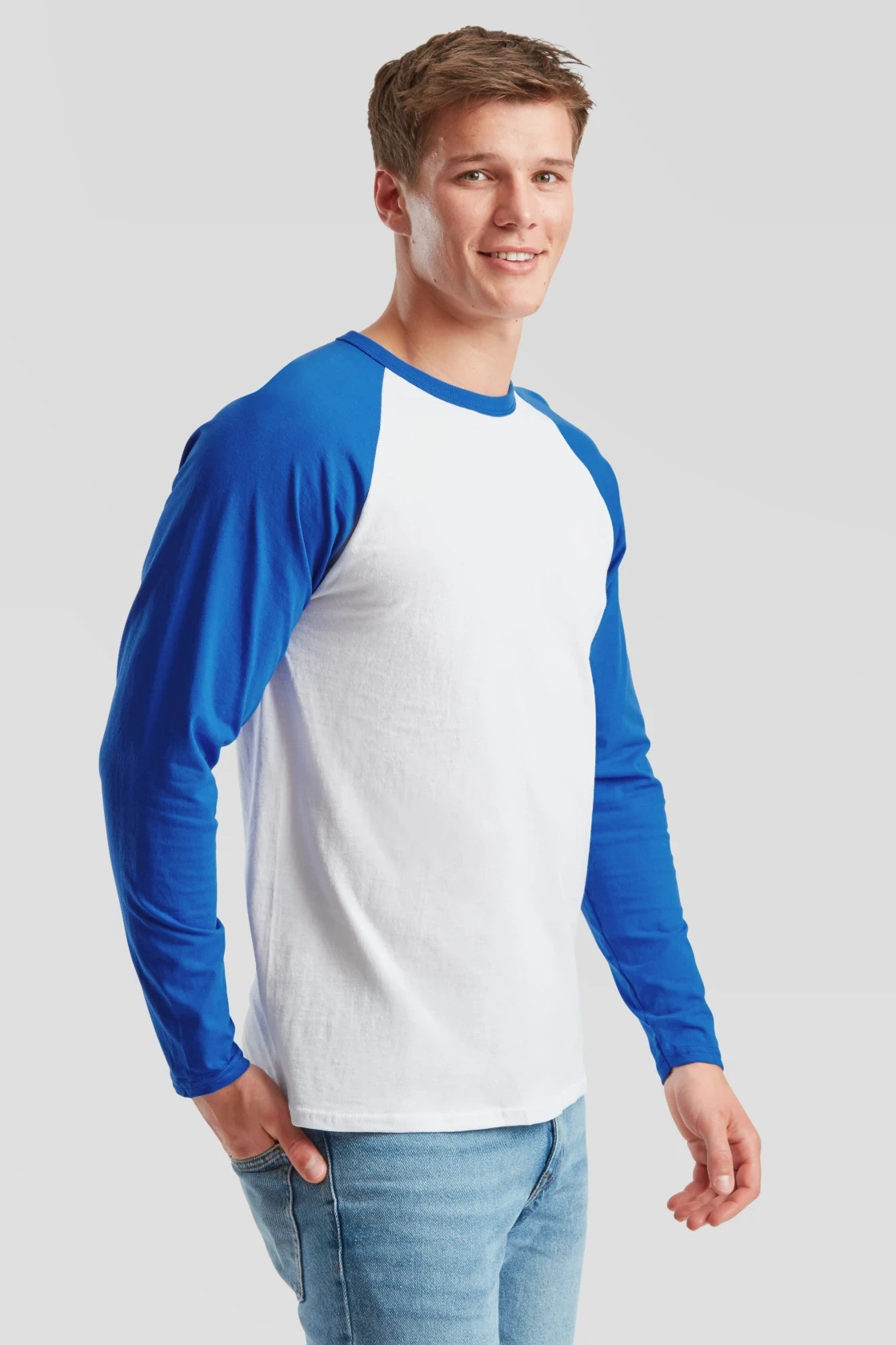 fruit-of-the-loom-61-028-0-valueweight-long-sleeve-baseball-t-shirt-white-royalblue-model-1 F.O.L. Long Sleeve Baseball T