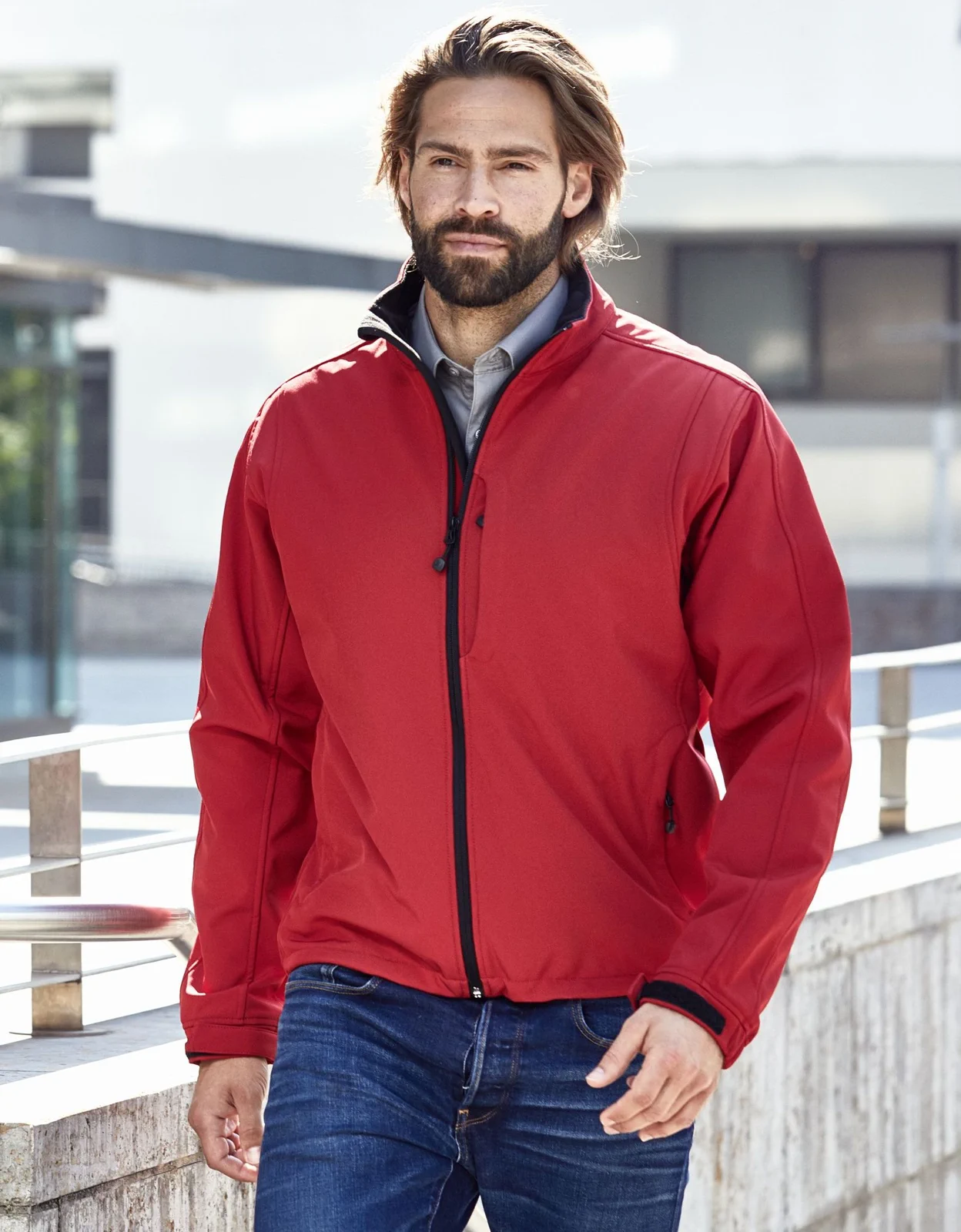 jn135-mens-softshell-jacket-model-0 James & Nicholson Men's Softshell Jacket (135)