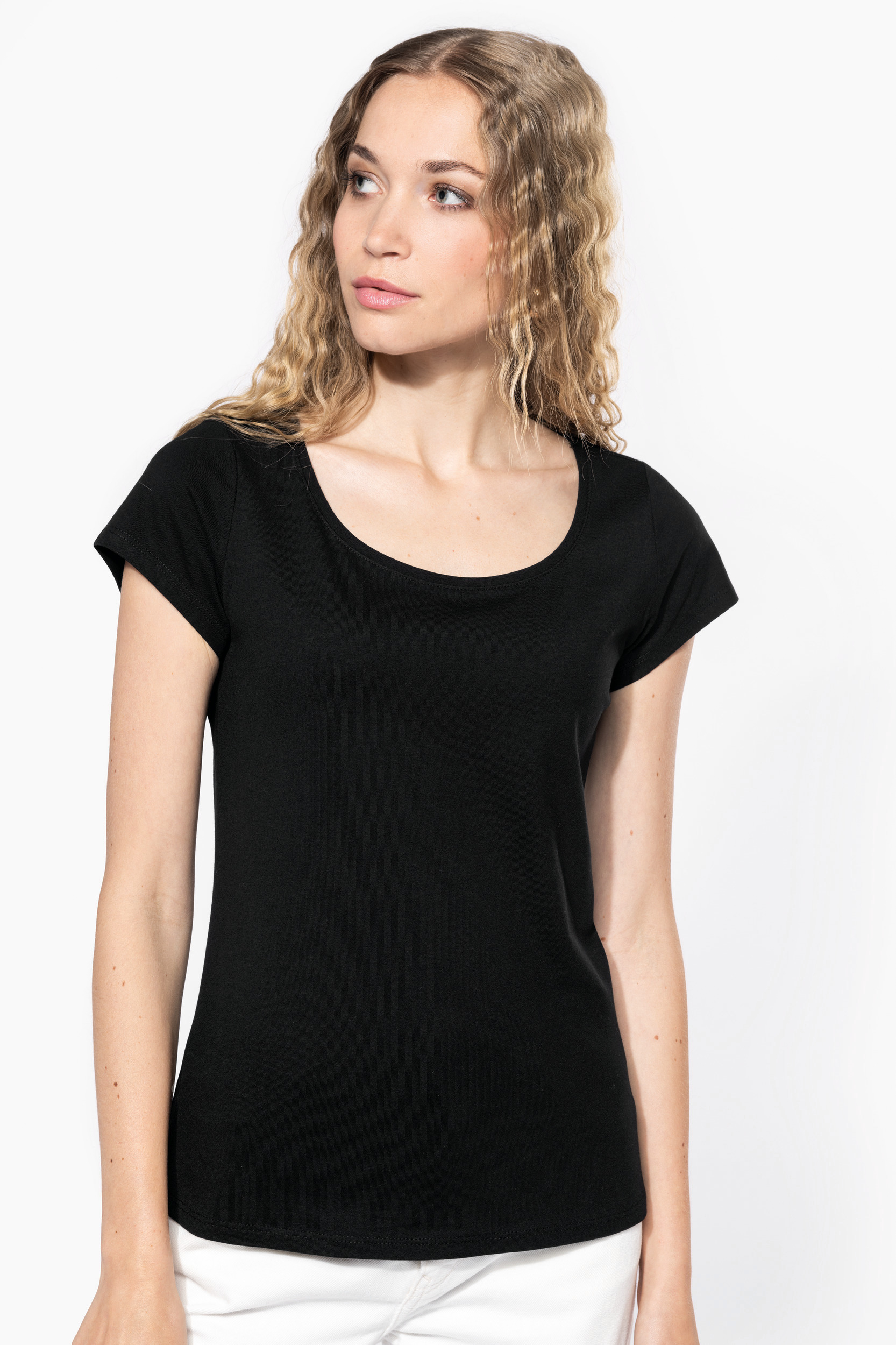 Kariban Damen T-Shirt mit U-Boot Ausschnitt