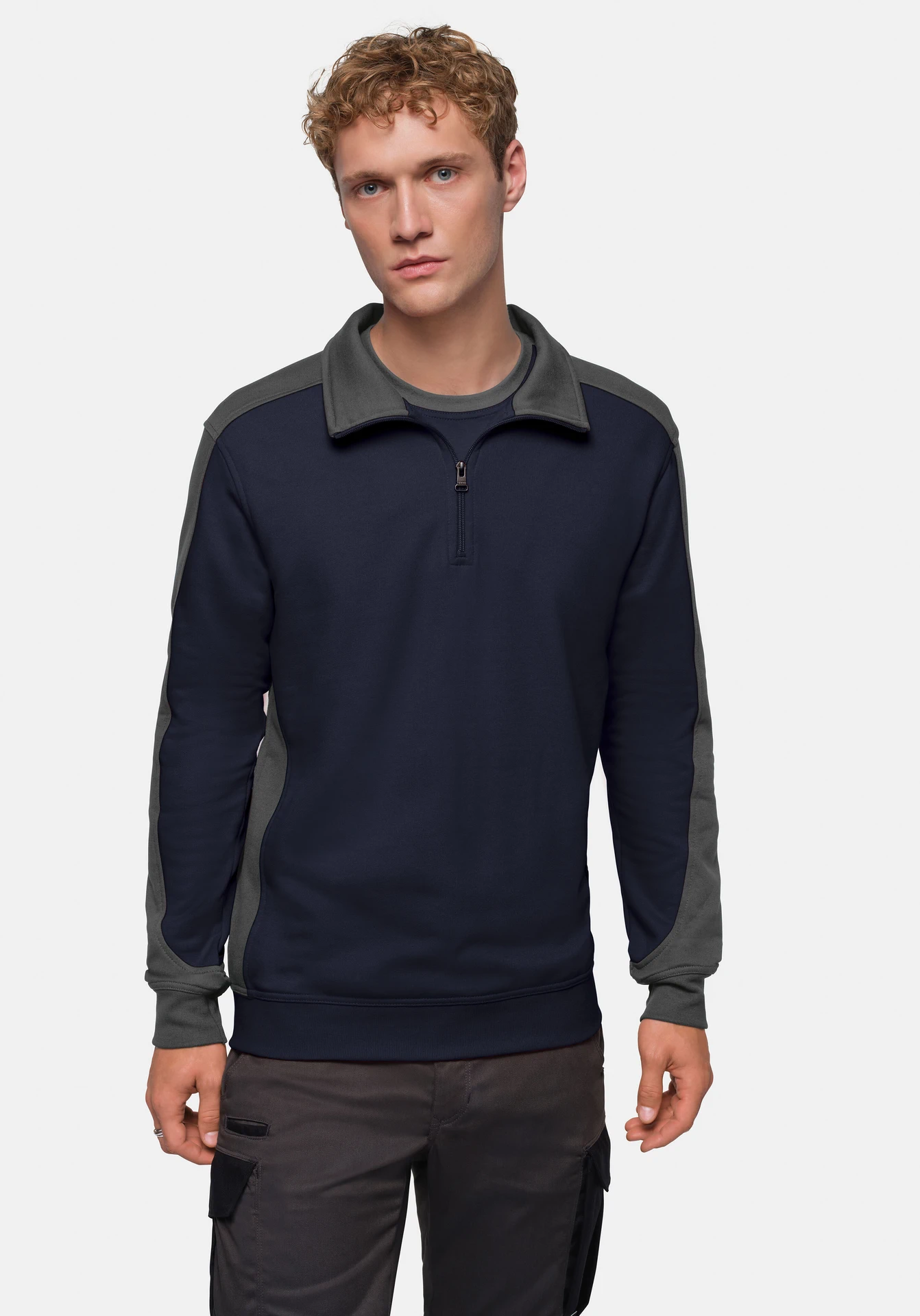 HAKRO Zip-Sweatshirt 476 Contrast Mikralinar®
