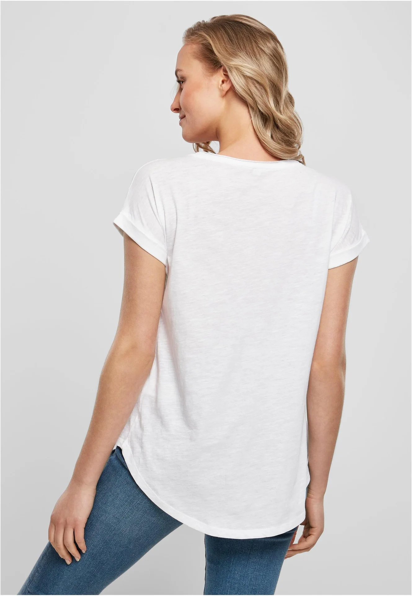 Build Your Brand Ladies Long Slub Tee