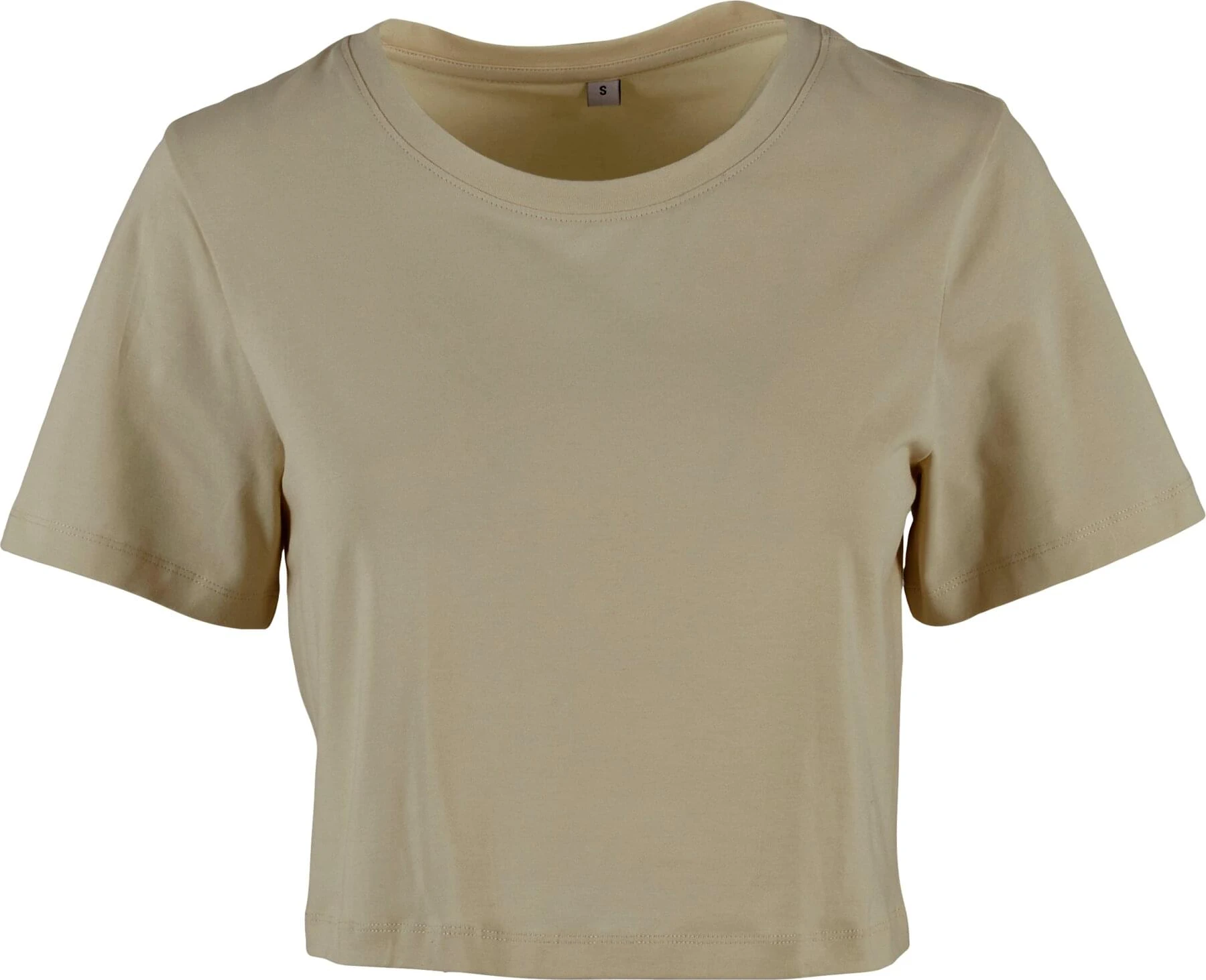 BYB-BY042-ladies-cropped-t-shirt-paleolive-front-4 Build Your Brand Ladies Cropped Tee