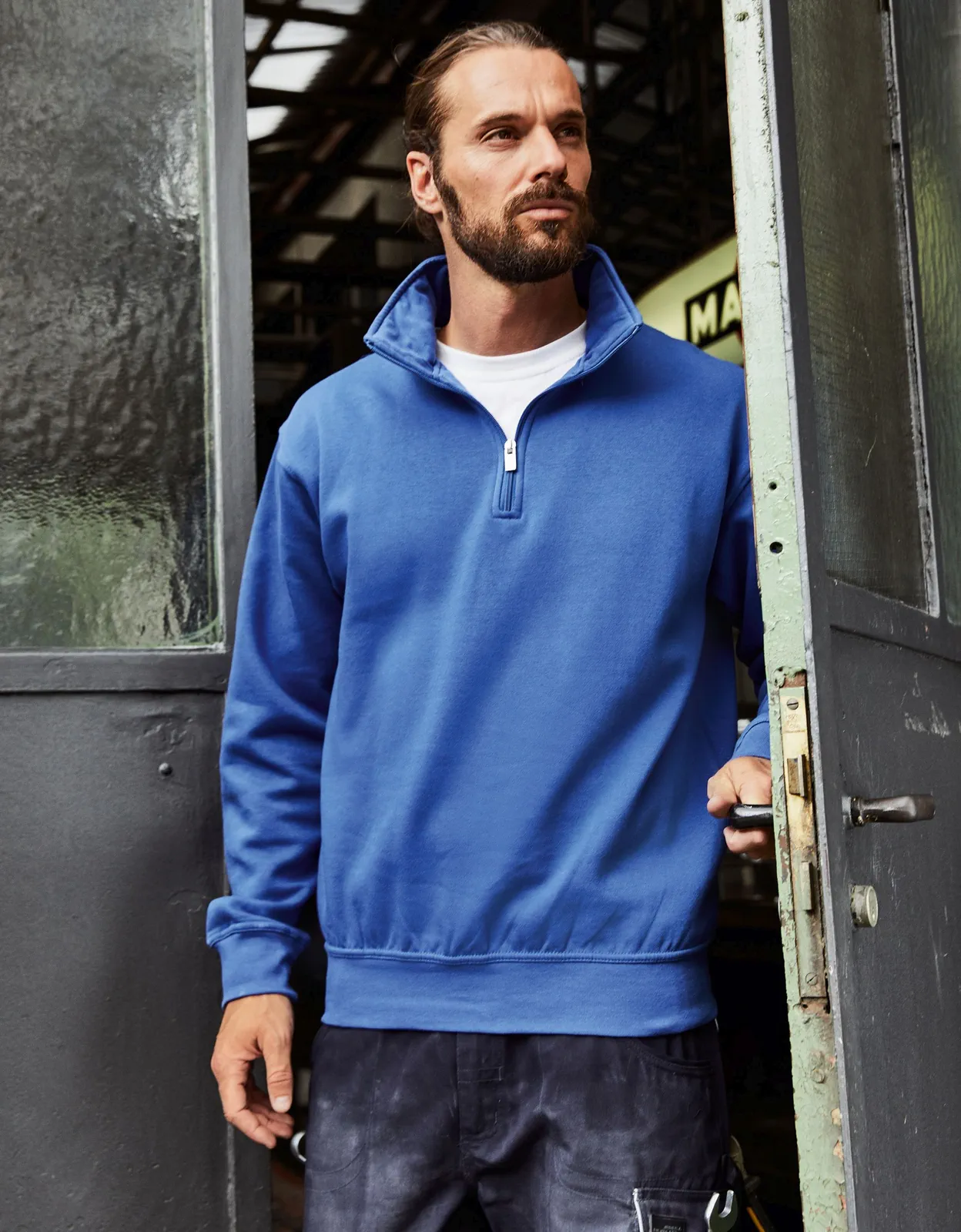 James & Nicholson Workwear Half Zip Sweat