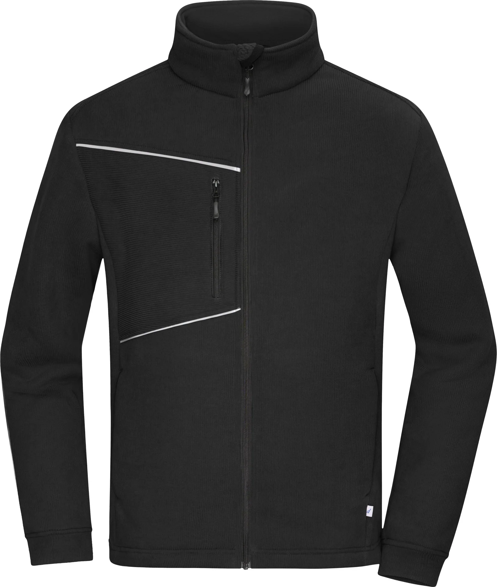 jn1870-fleece-jacket-corduroy-look-black-front-3 James & Nicholson Fleece Jacket - Corduroy Look