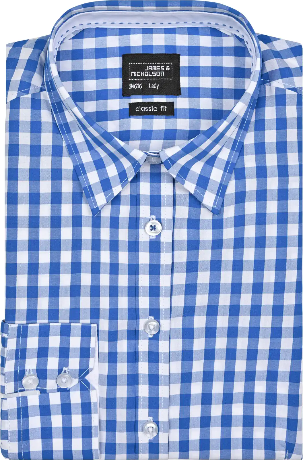 James & Nicholson Ladies Checked Blouse 