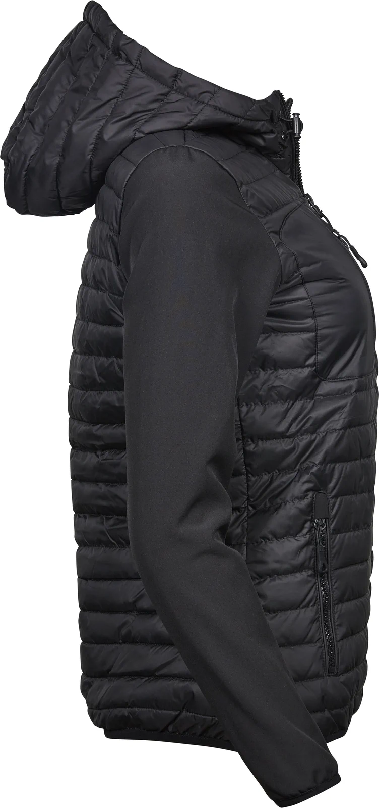 tee-jays-9629-womens-hooded-crossover-jacket-black-black-right-4 Tee Jays Women's Hooded Crossover Jacket