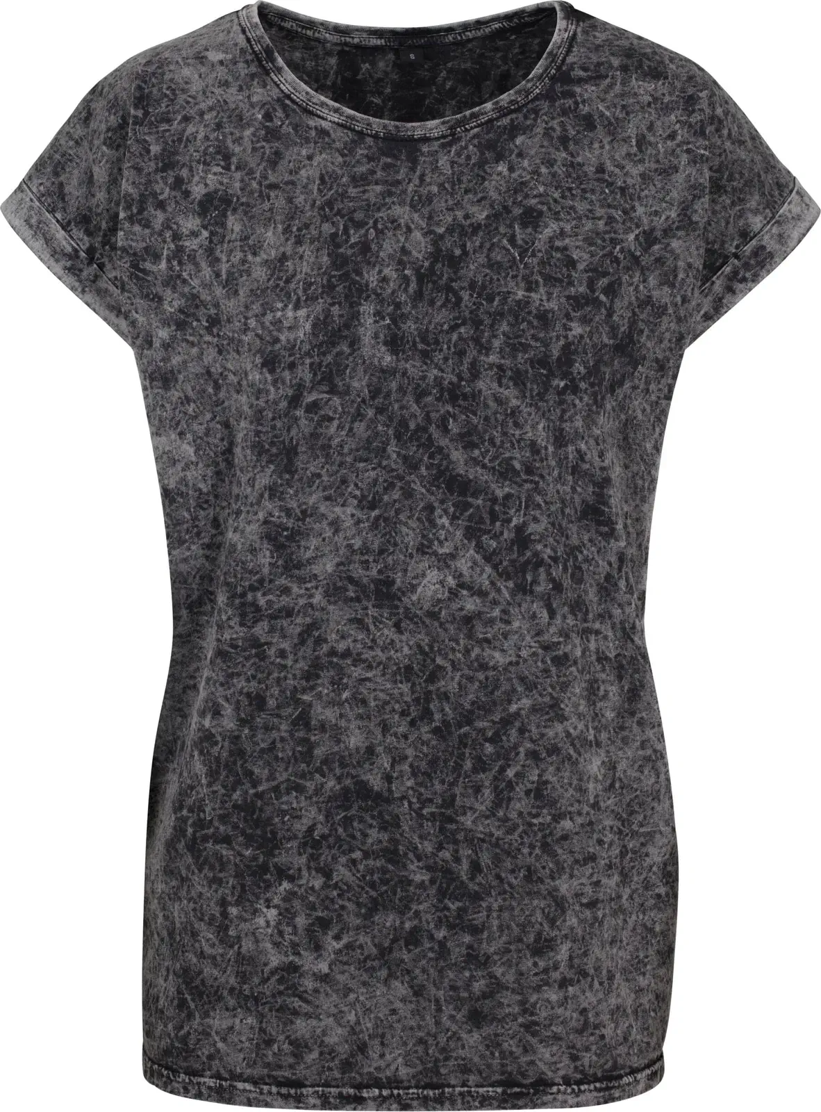 BYB-BY053-ladies-acid-washed-extended-shoulder-t-shirt-darkgrey-front-4 Build Your Brand Ladies Acid Washed Extended Shoulder Tee
