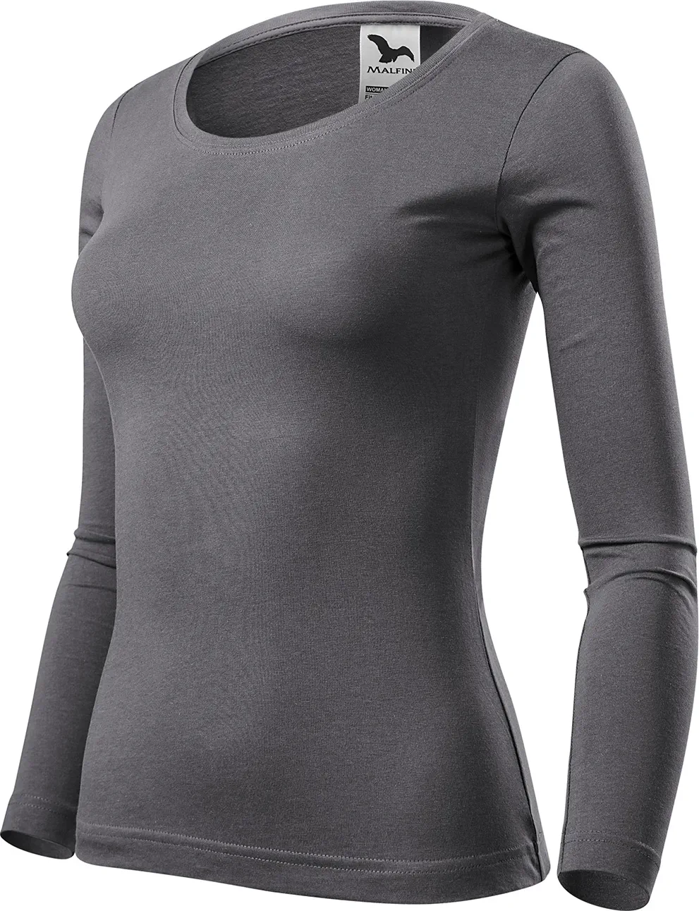 malfini-169-fit-t-ls-t-shirt-damen-stahlgrau-left-3 MALFINI T-Shirt Damen Fit-T LS 169