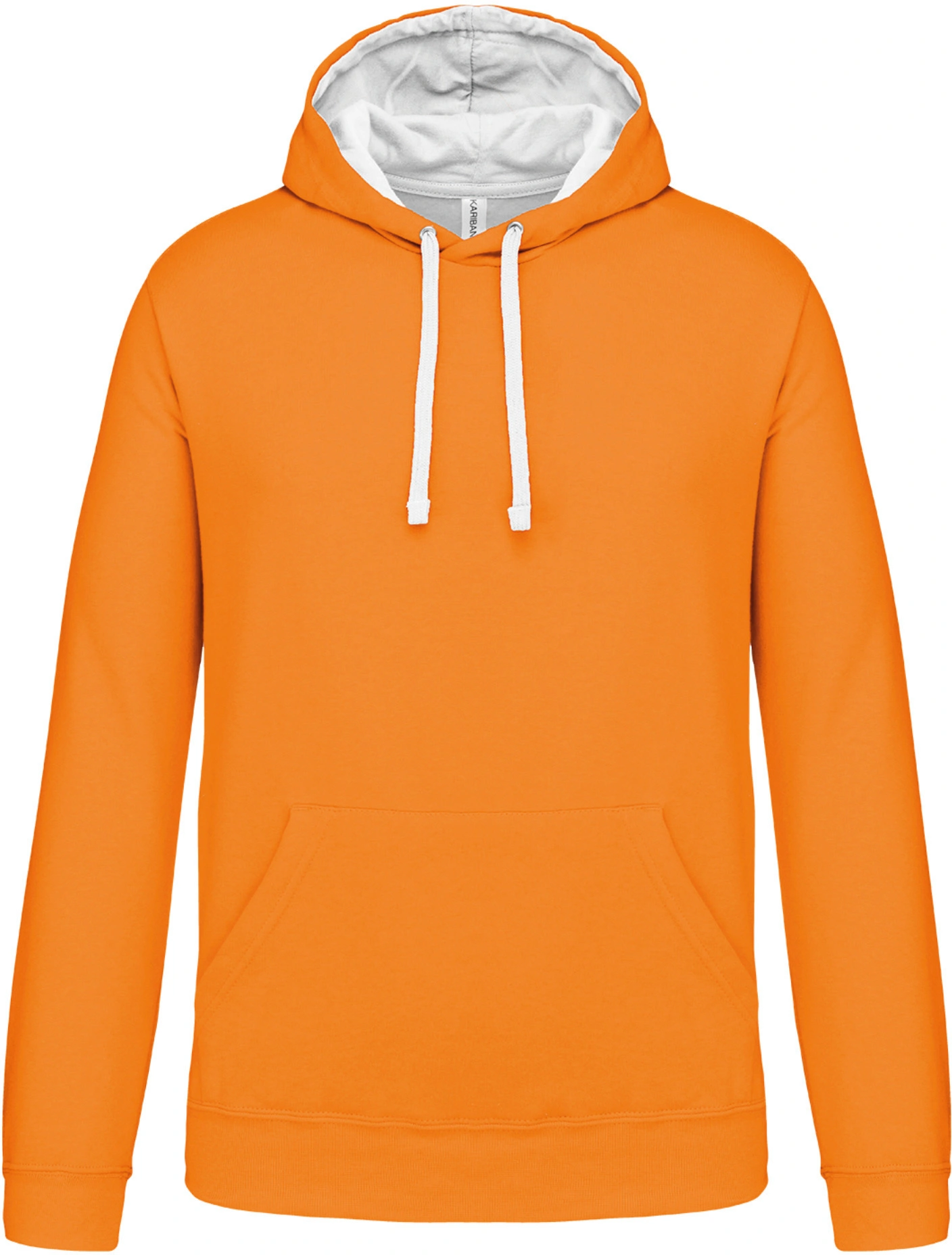 kariban-K446-kontrast-kapuzen-sweater-orange-white-front-3 Kariban Kontrast Kapuzen Sweater