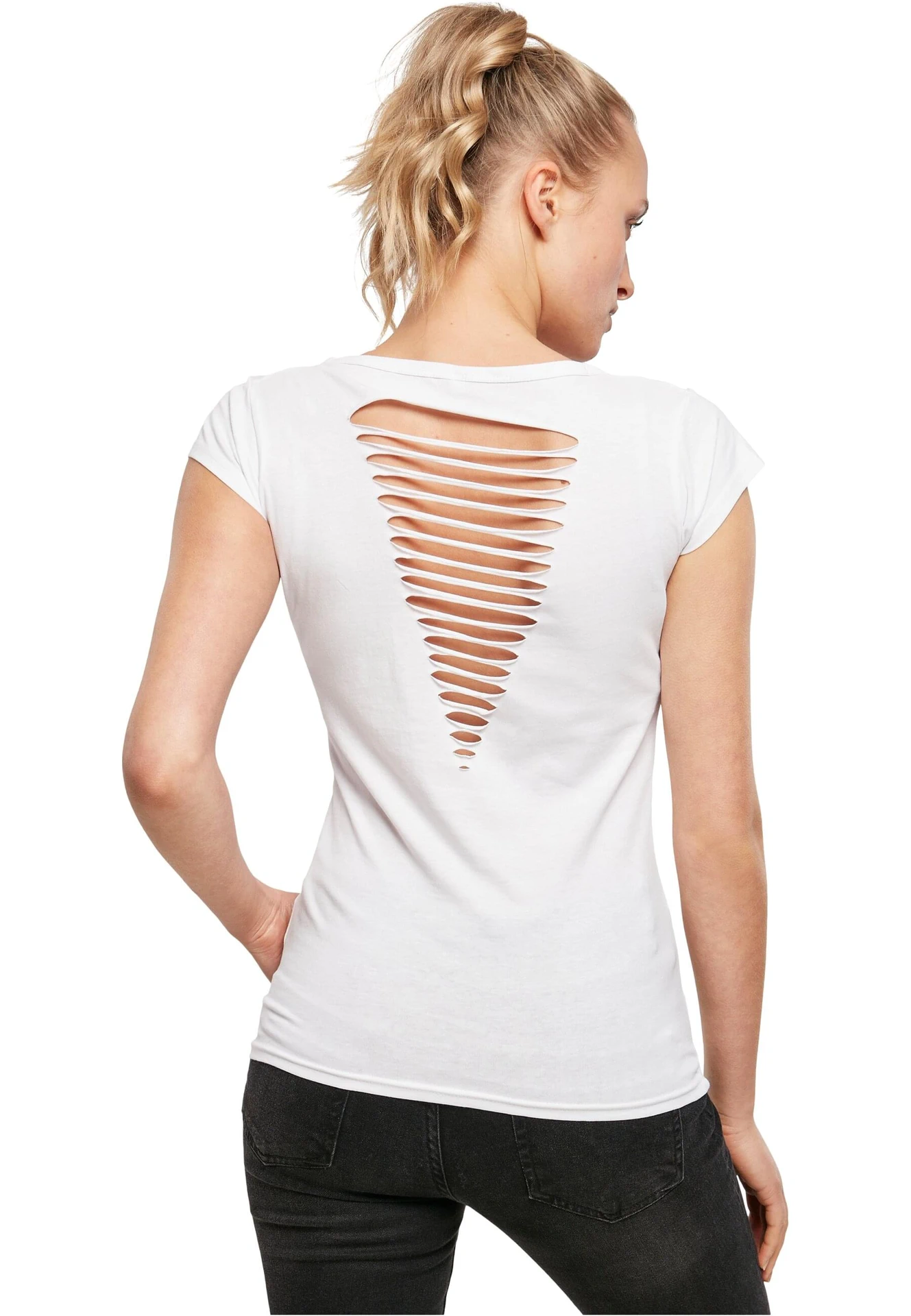 Build Your Brand Ladies Back Cut Tee