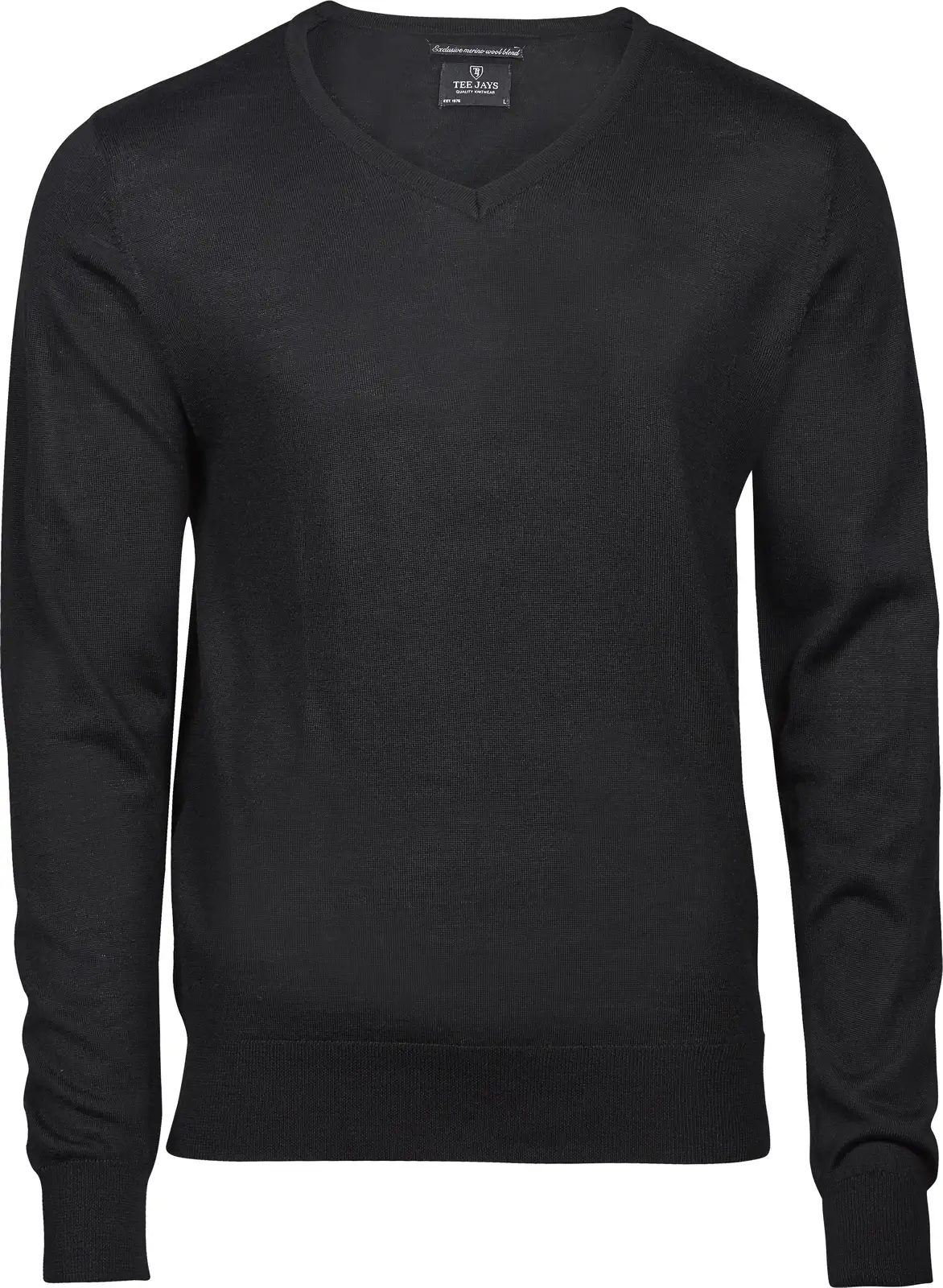 tee-jays-6001-mens-v-neck-sweater-black-front-1 Tee Jays Men`s V-Neck Sweater