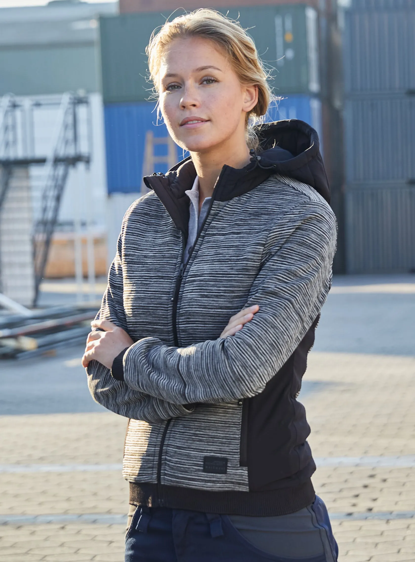 James & Nicholson Ladies´ Padded Hybrid Jacket