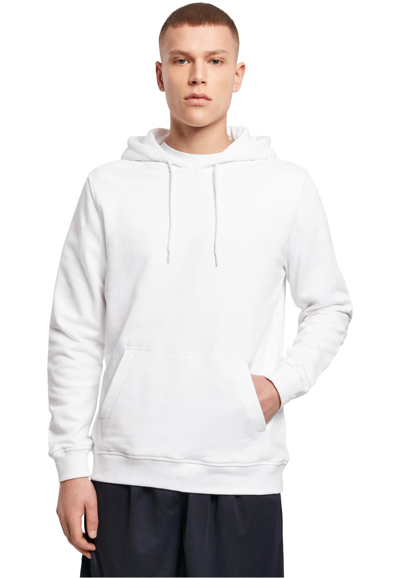 BYB-BY137-organic-hoodie-white-model-0 Build Your Brand Organic Hoodie
