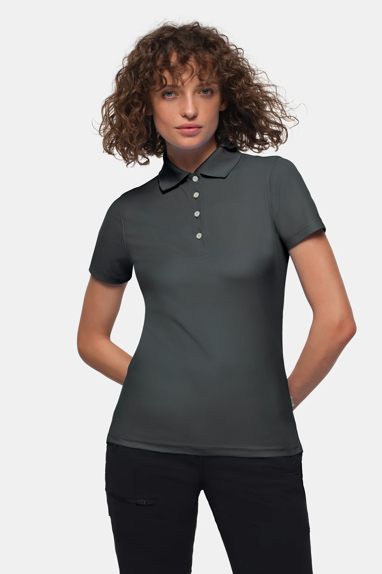 hakro-206-damen-poloshirt-coolmax-anthrazit-model-0 HAKRO Women-Poloshirt 206 Coolmax