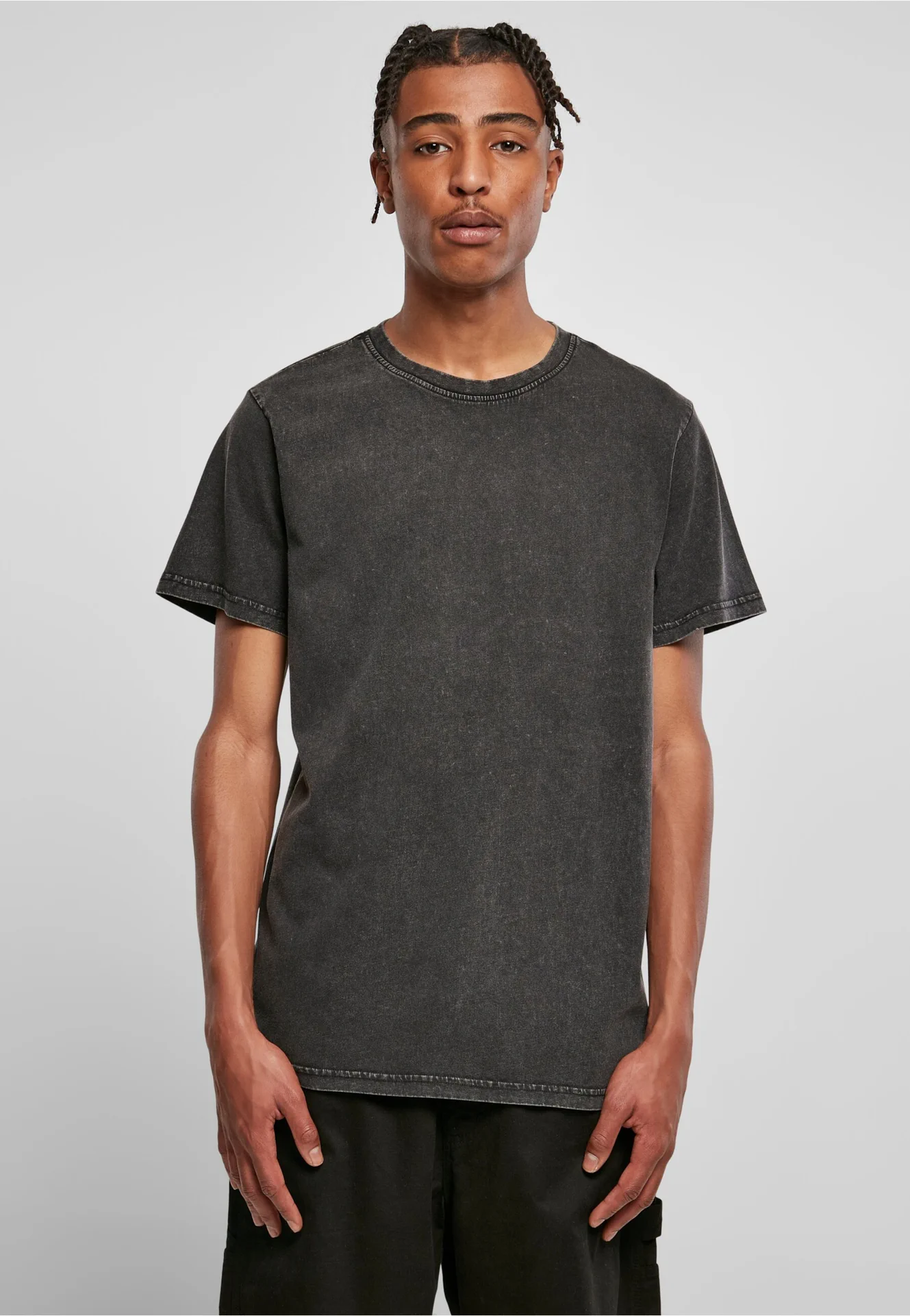 Build Your Brand Acid Washed Round Neck Tee
