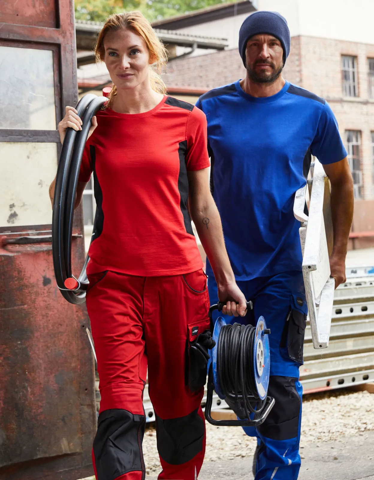 jn1824-mens-workwear-t-shirt-model-1 James & Nicholson Men's Workwear T-Shirt Strong
