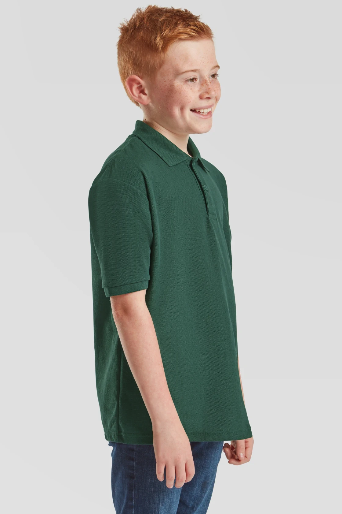 fruit-of-the-loom-63-417-0-kids-65-35-poloshirt-bottlegreen-model-1 F.O.L. 65/35 Polo Kids