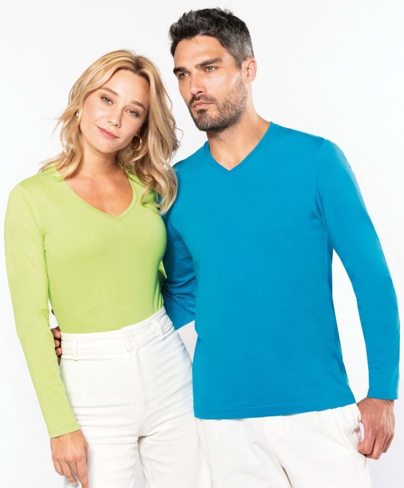 Kariban Damen V-Neck T-Shirt langarm
