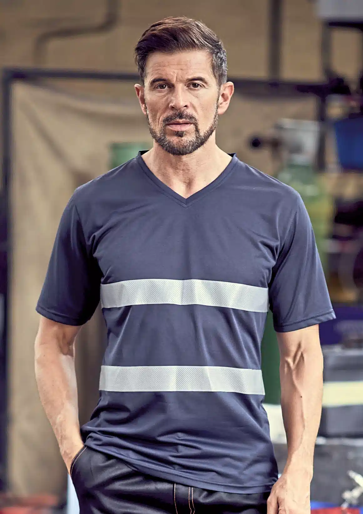 YOKO Hi Vis Top Cool Super Light V-Neck T-Shirt
