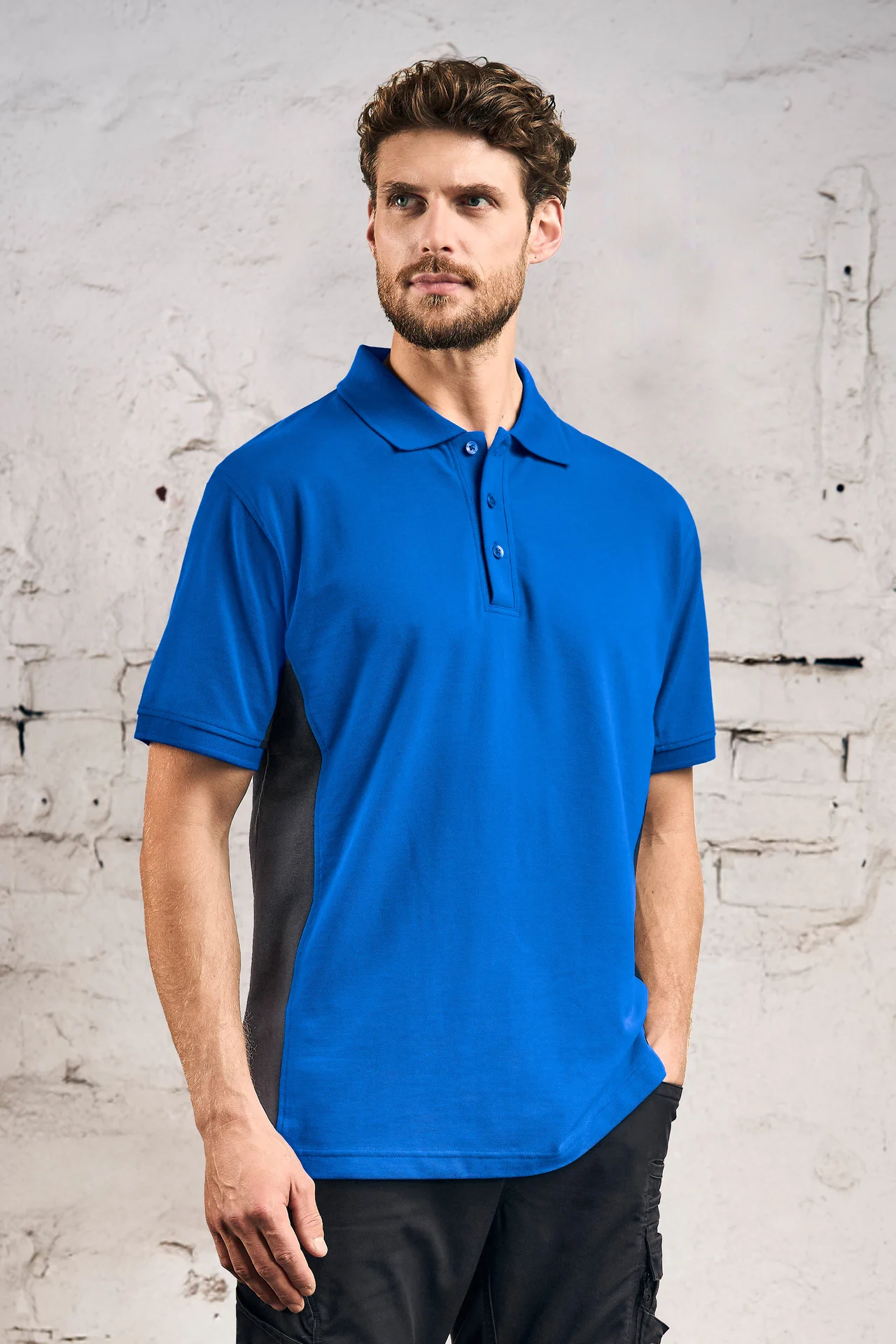 promodoro-4590-unisex-contrast-polo-royal-charcoal-model-0 Promodoro Unisex Contrast Polo