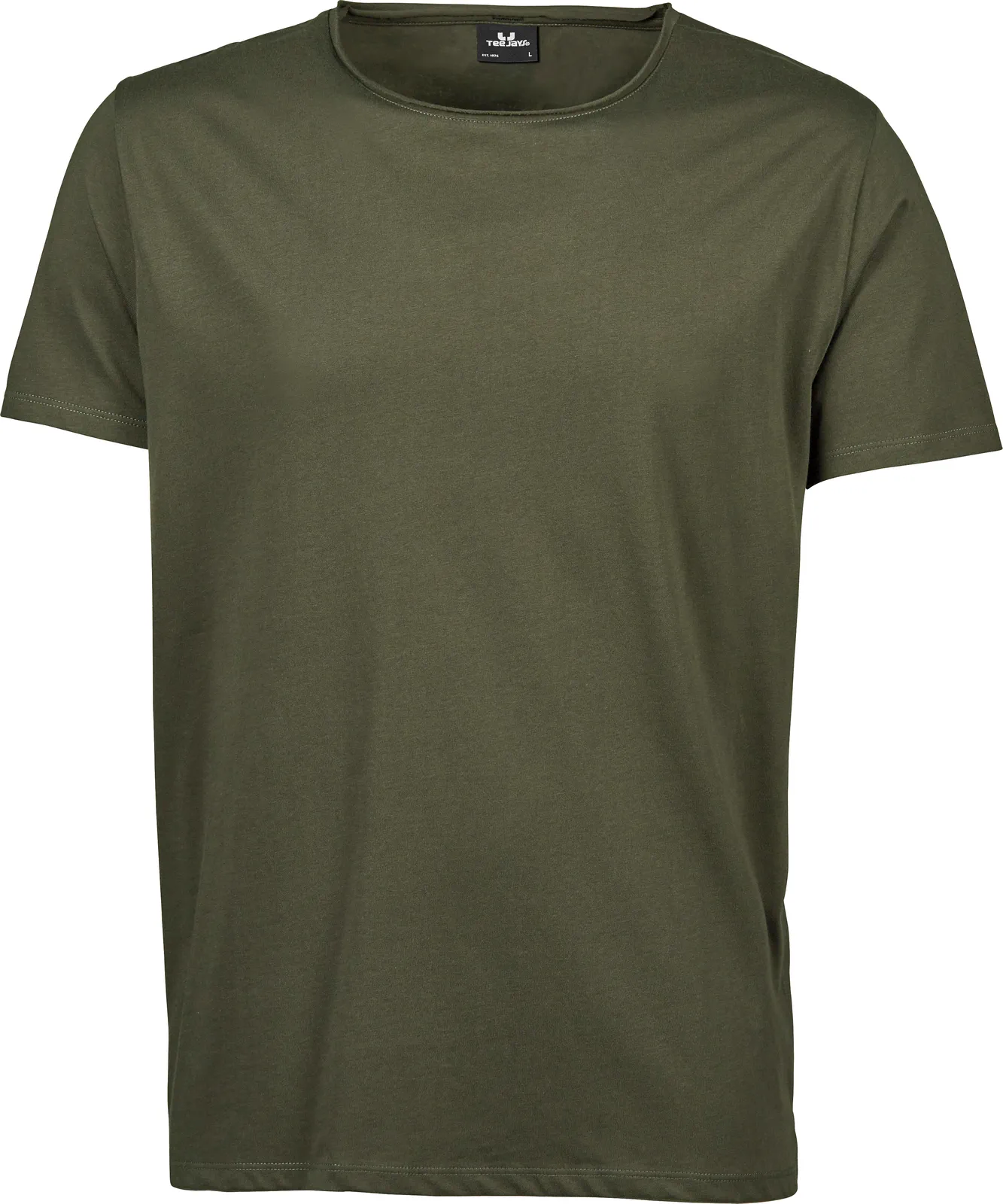 tee-jays-5060-mens-raw-edge-t-shirt-olive-front-1 Tee Jays Men's Raw Edge Tee