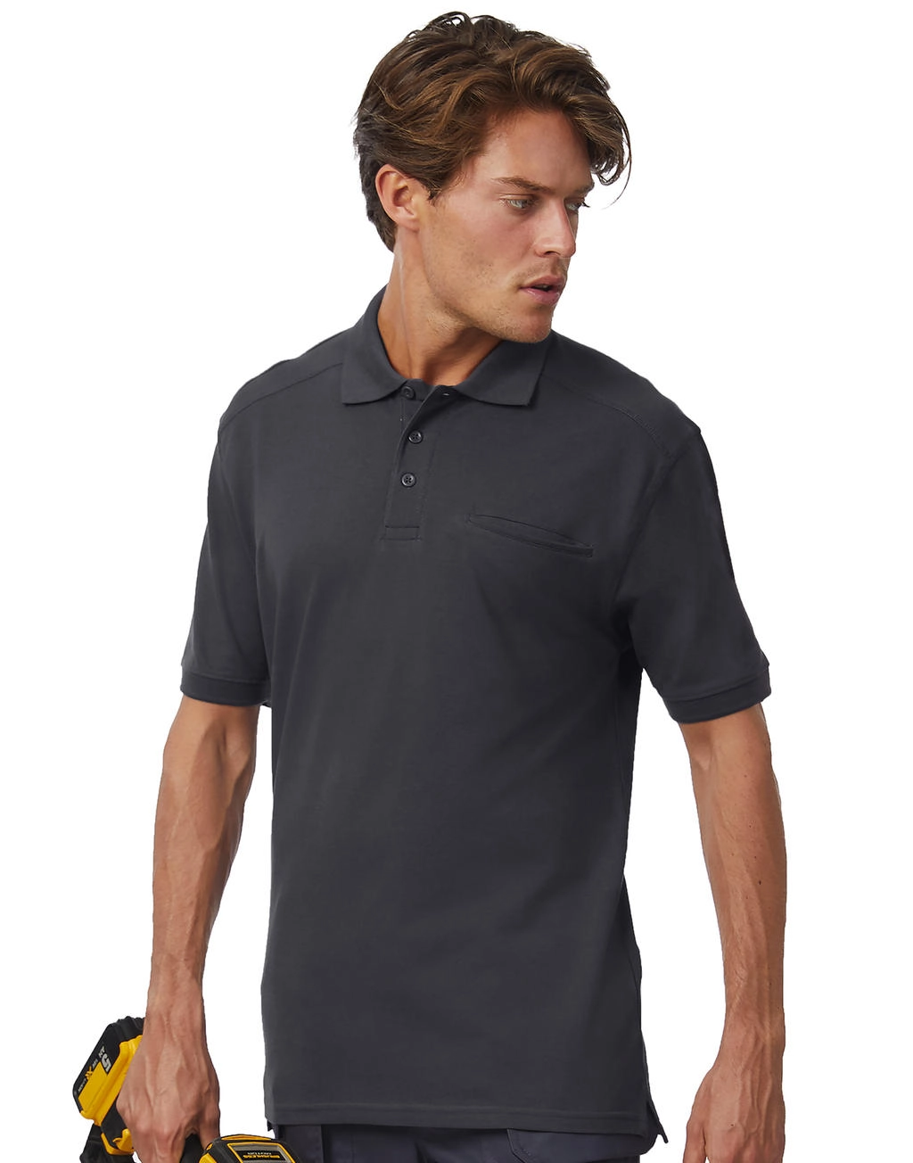 bc-puc10workwear-pocket-poloshirt-model-1 B&C Poloshirt Skill Pro