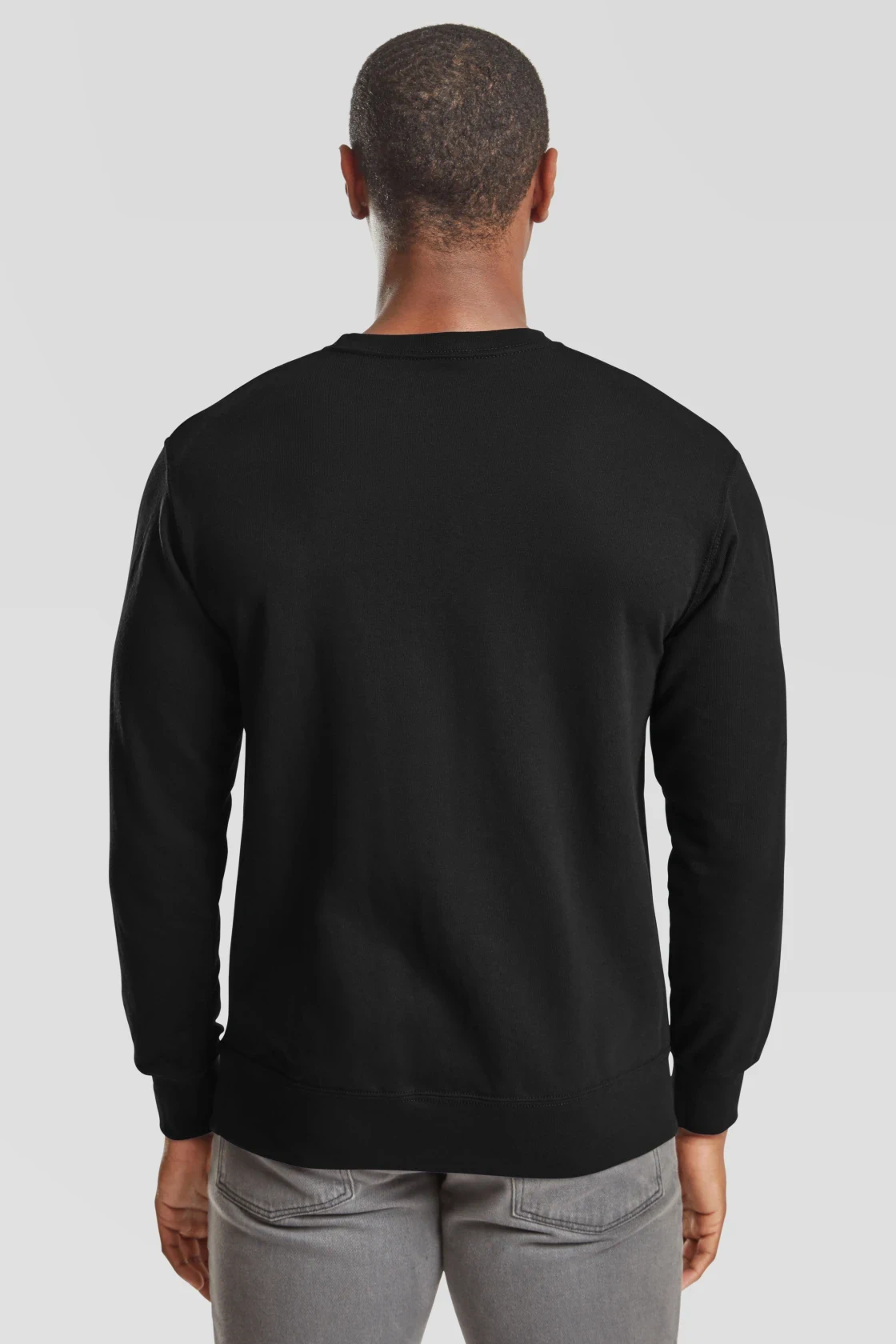 fruit-of-the-loom-62-156-0-lightweight-set-in-sweatshirt-black-model-2 F.O.L. Lightweight Set-In Sweat
