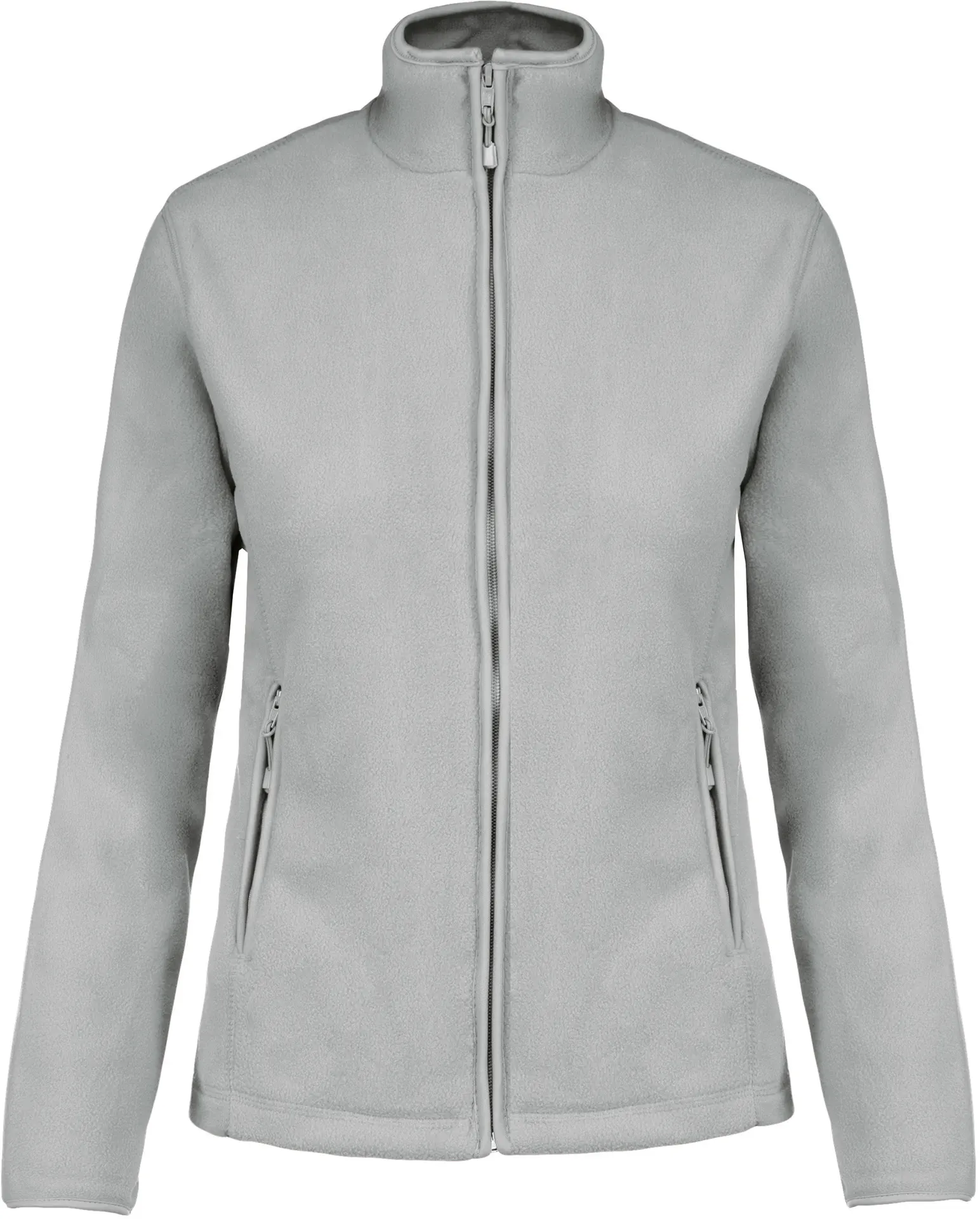 kariban-K907-damen-microfleece-jacke-maureen-snowgrey-front-3 Kariban Damen Fleece Jacke "Maureen"