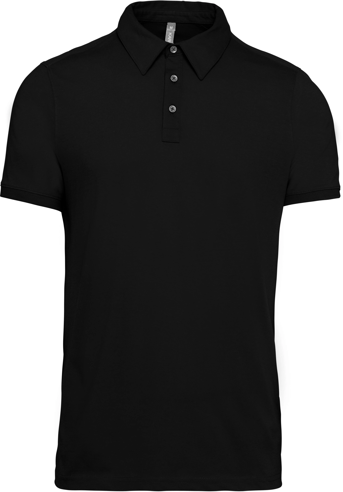 K262-herren-jersey-polo-black-front-3 Kariban Herren Jersey Polo