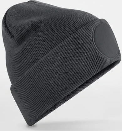 beechfield-b446-circular-patch-beanie-graphitegrey-front-2 Beechfield Circular Patch Beanie