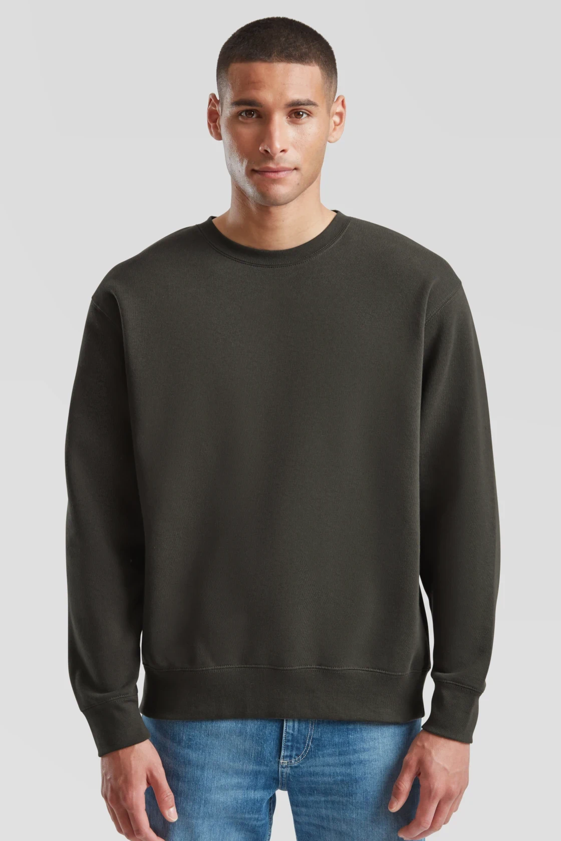 fruit-of-the-loom-62-154-0-premium-set-in-sweatshirt-charcoal-model-0 F.O.L. Premium Set-In Sweat