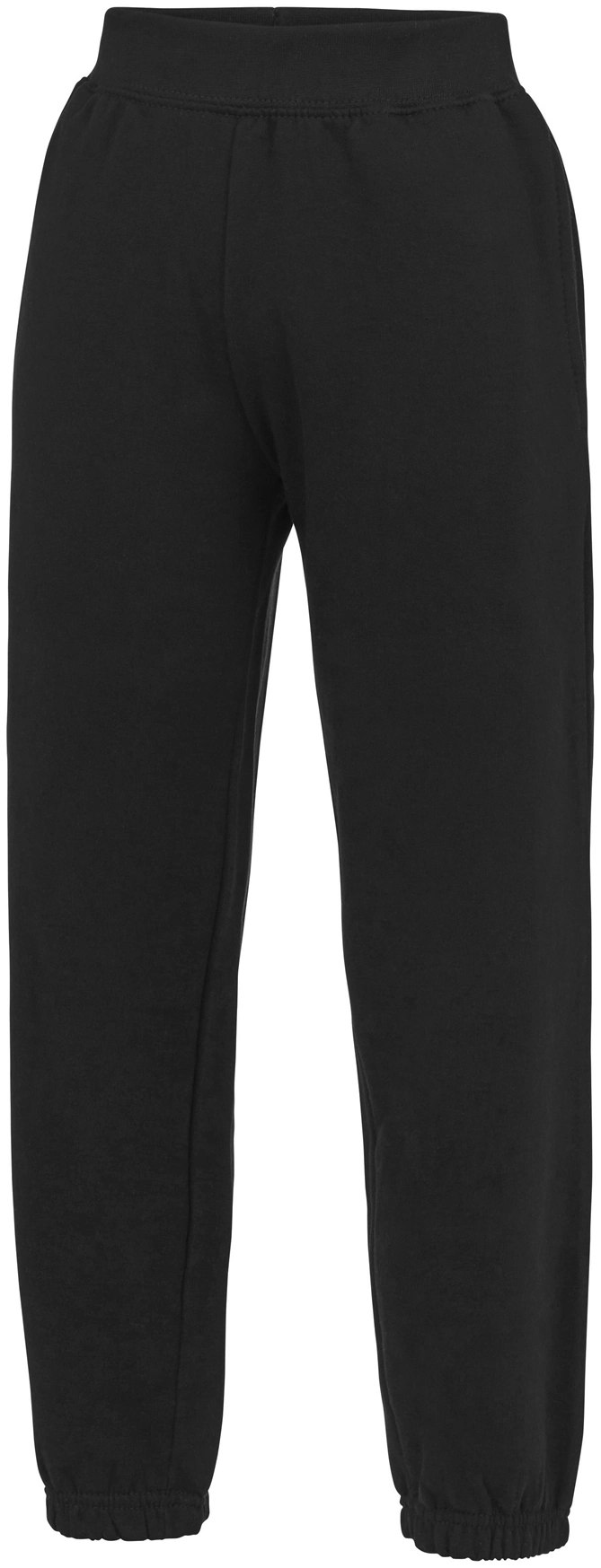 justhoods-jh072j-kids-cuffed-jogpants-jetblack-front-1 Just Hoods Kids Cuffed Jogpants