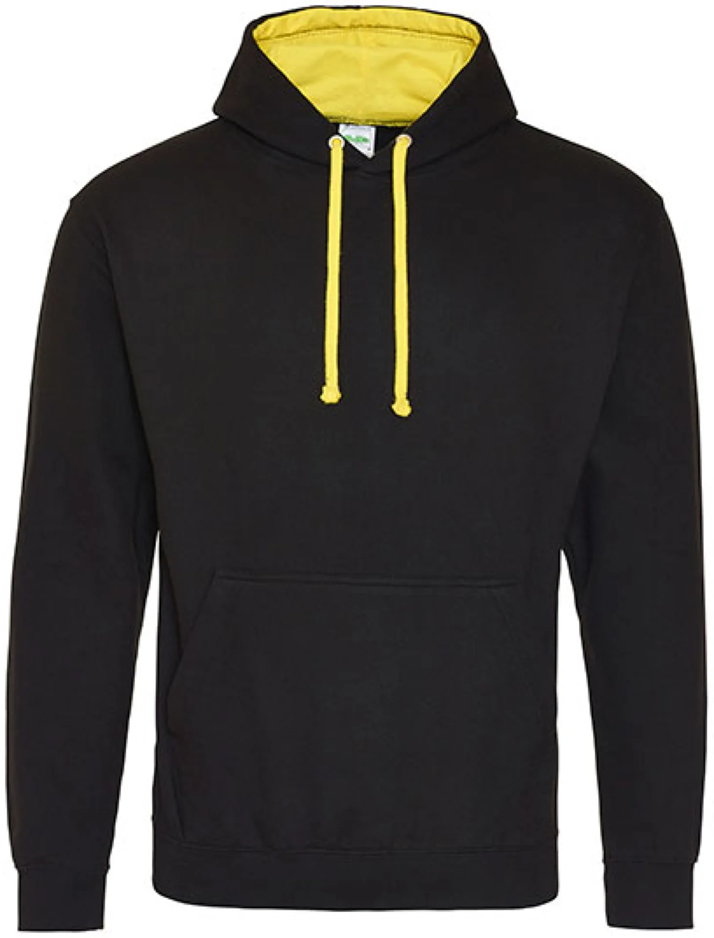 justhoods-jh003-varsity-hoodie-jetblack-sunyellow-front-1 Just Hoods Varsity Hoodie
