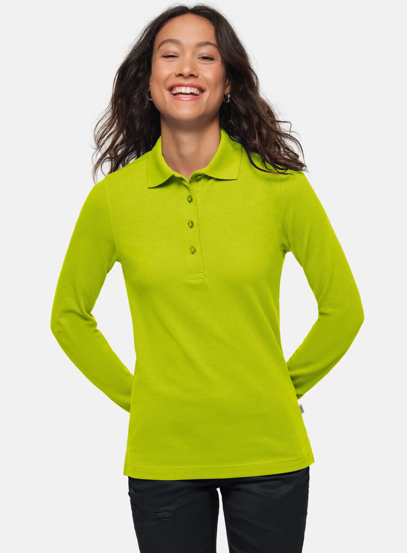 hakro-215-damen-longsleeve-poloshirt-mikralinar-kiwi-model-0 HAKRO Women-Longsleeve-Poloshirt 215 Mikralinar®