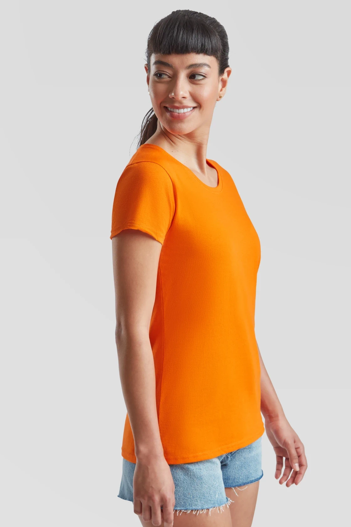 fruit-of-the-loom-61-372-0-ladies-valueweight-t-shirt-orange-model-1 F.O.L. Lady-Fit Valueweight T