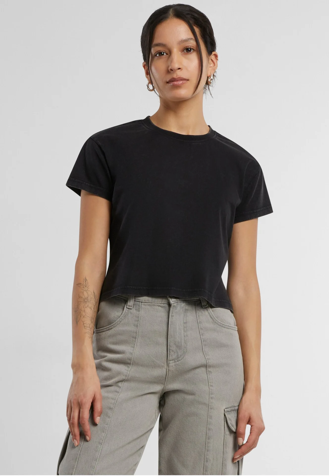 Build Your Brand Ladies Vintage Cropped Tee