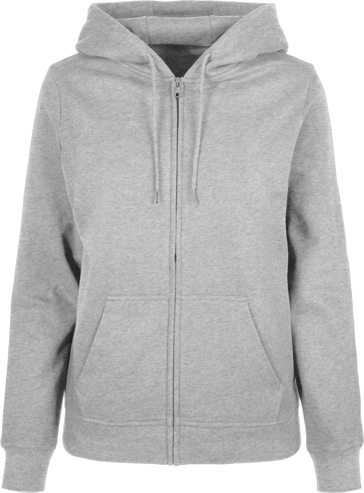 BYB-BB009-ladies-basic-zip-hoody-heathergrey-front-4 Build Your Brand Ladies Basic Zip Hoody