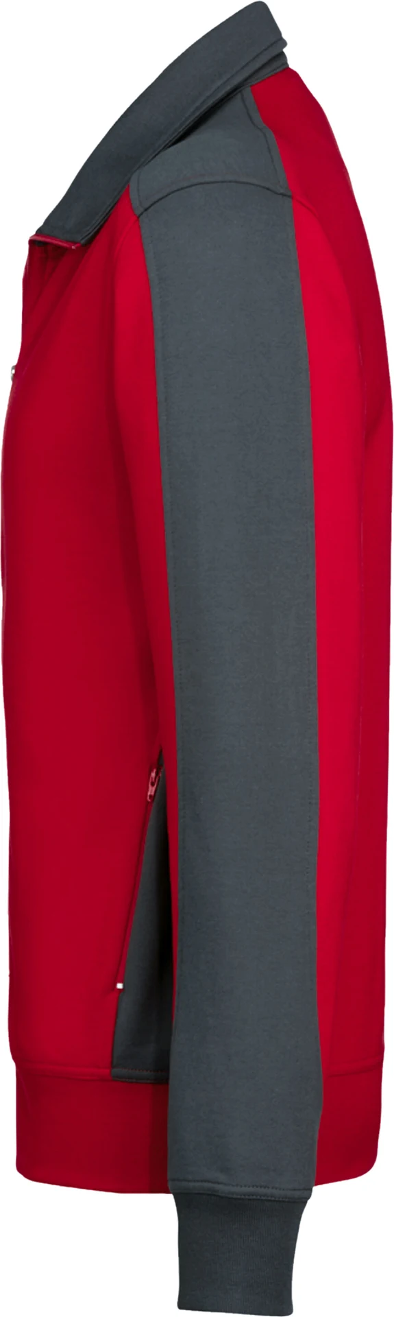 hakro-477-sweatjacke-contrast-mikralinar-rot-anthrazit-2 HAKRO Sweatjacke 477 Contrast Mikralinar®