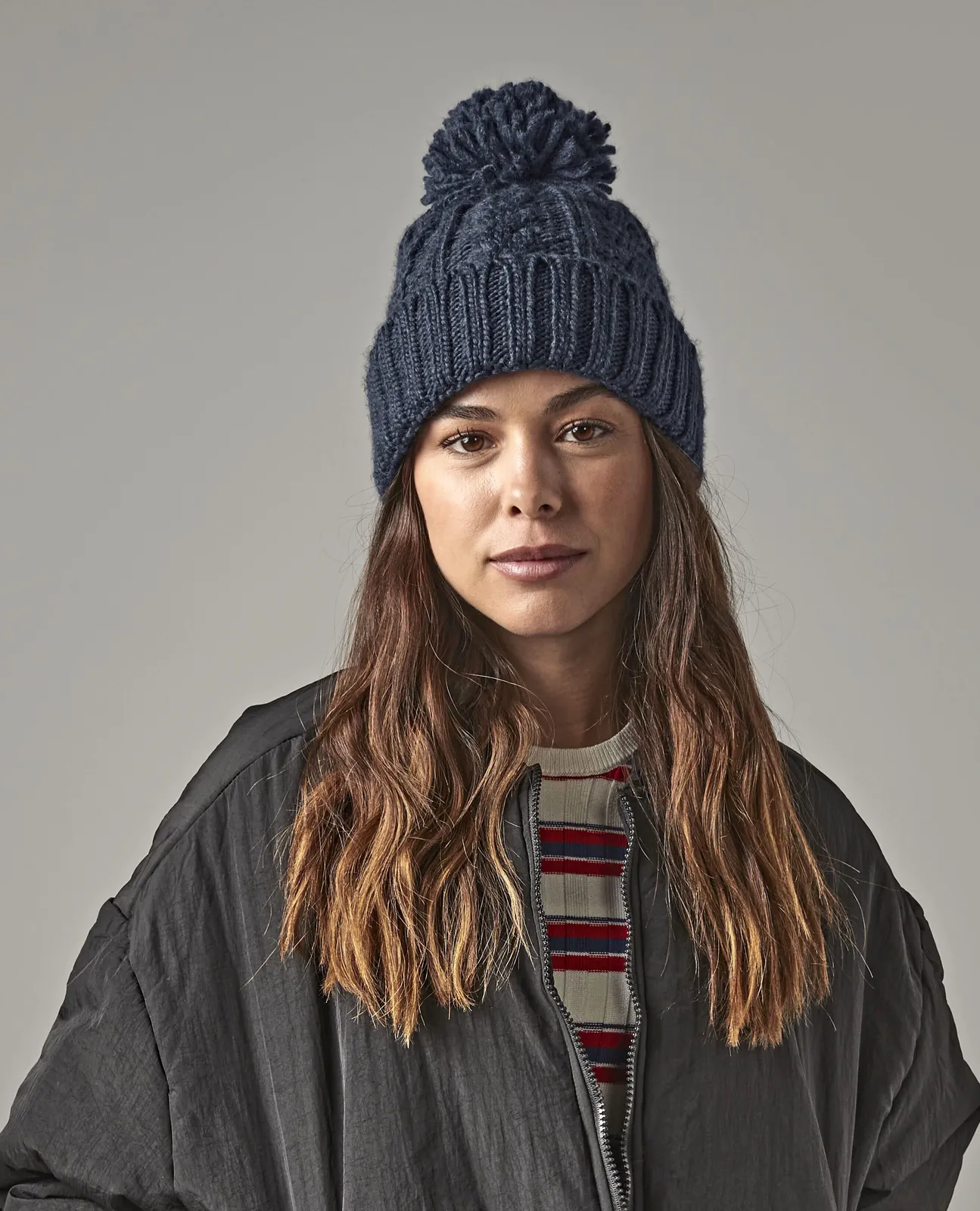 Beechfield Cable Knit Melange Beanie