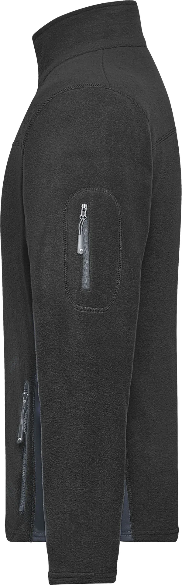 jn842-mens-workwear-fleece-jacket-black-carbon-left-4 James & Nicholson Men's Workwear Fleece Jacket -Strong-