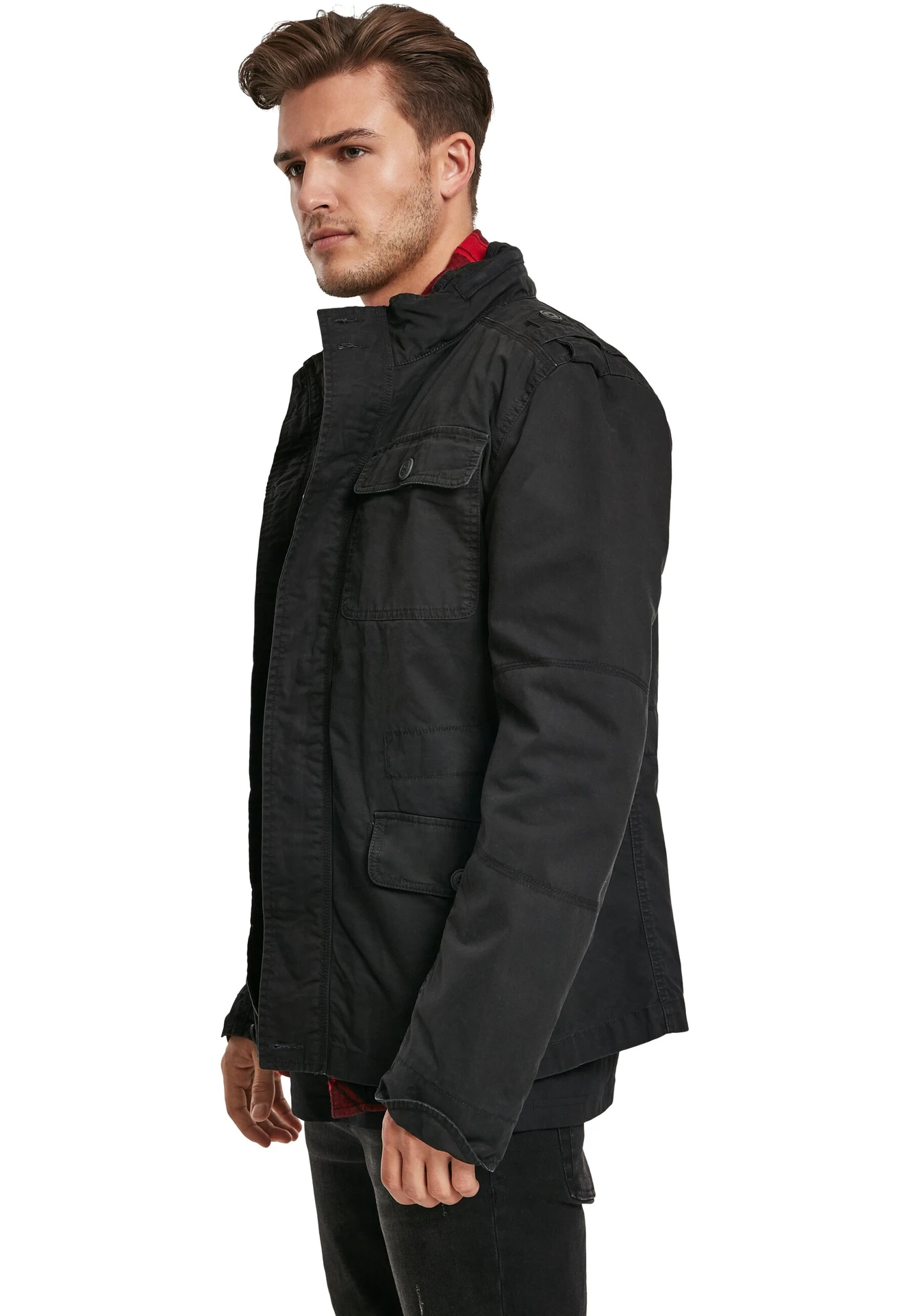 BYB-B3116-britannia-jacket-black-model-1 Build Your Brand Britannia Jacket