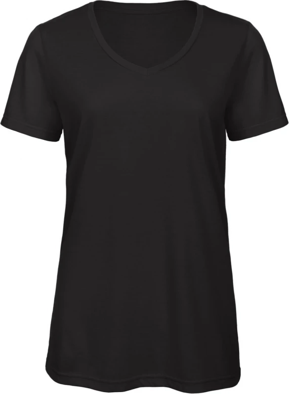 bc-tw058-triblend-women-v-t-shirt-black-front-1 B&C V-Neck Triblend T-Shirt Women