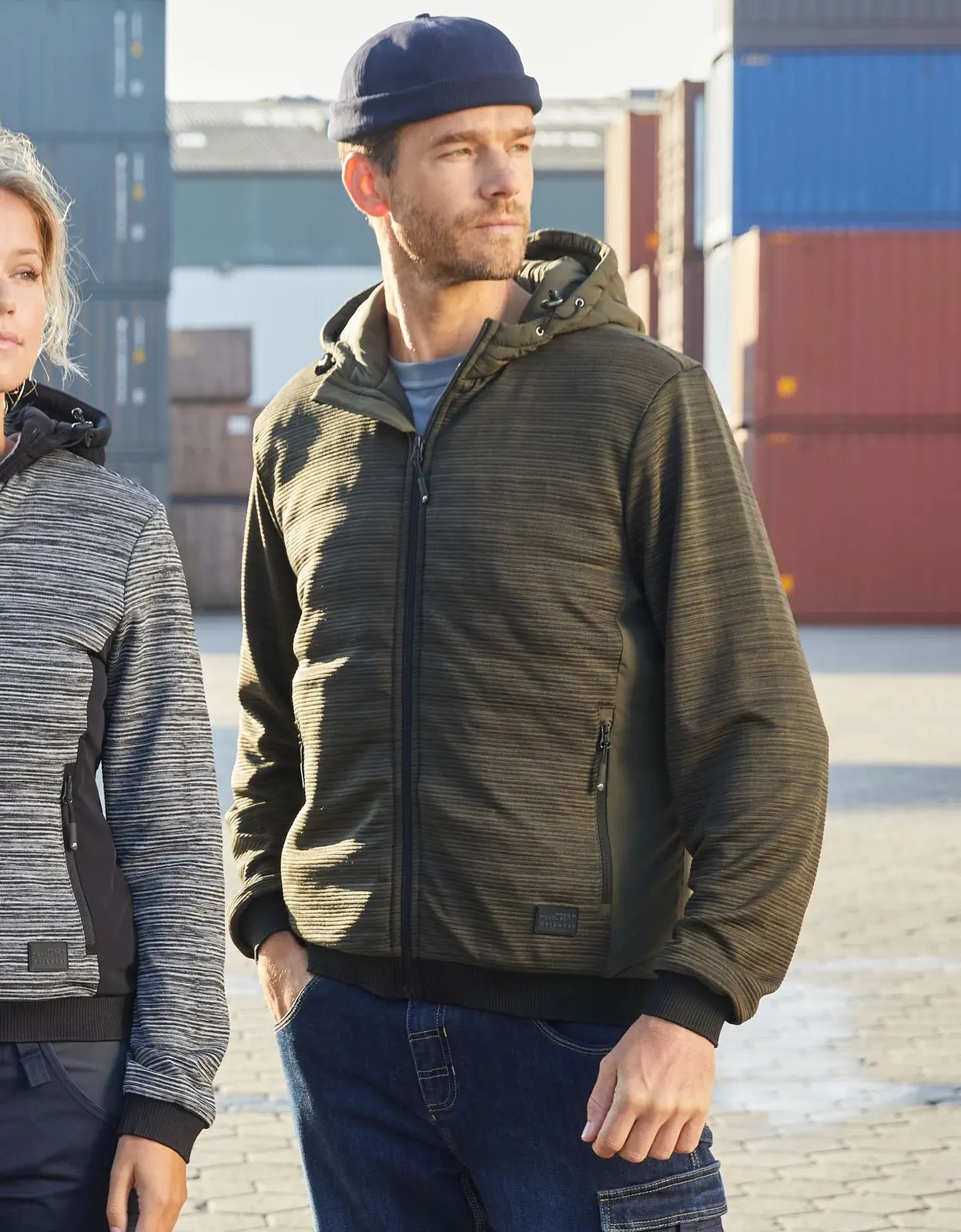 James & Nicholson Men's Padded Hybrid Jacket
