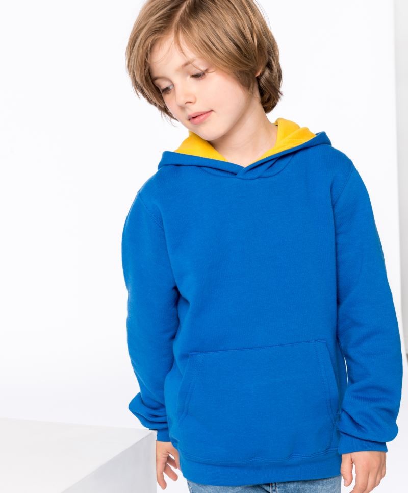 Kariban Kinder Kontrast Hooded Sweater